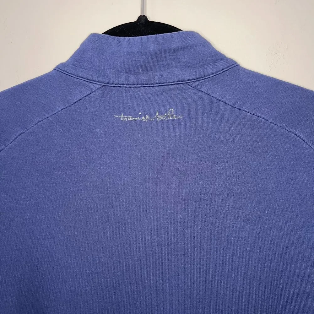 Travis Mathew Quarter Zip Athletic Pullover Performance Golf Shirt Navy Blue M‎